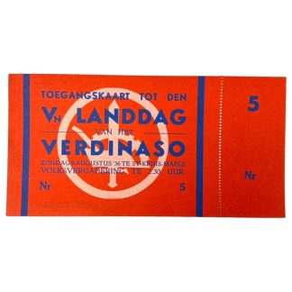 Original WWII Flemish collaboration Verdinaso entrance card