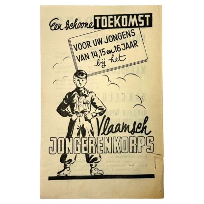 Original WWII Flemish collaboration flyer 'Vlaamsch Jongerenkorps'