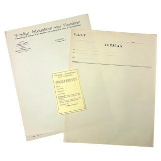 Original WWII Flemish V.V.A.V. collaboration stationary and sports certificate