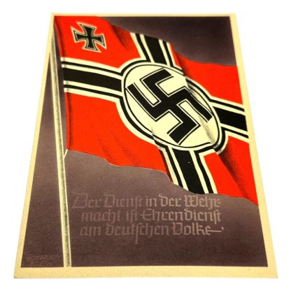 Original WWII German Kriegsfahne postcard