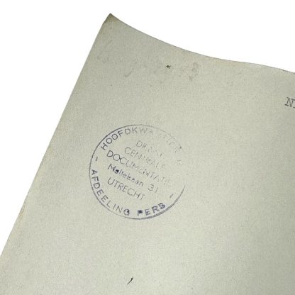Original WWII Dutch NSB document regarding a resistance action in De Wijk (Drenthe)