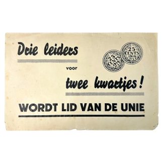 Original WWII Nederlandsche Unie poster
