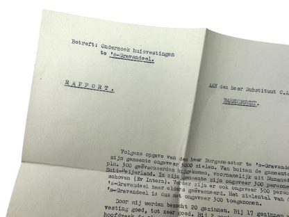 Original WWII Dutch documents regarding evacuations in S'Gravendeel and Oud-Beijerland