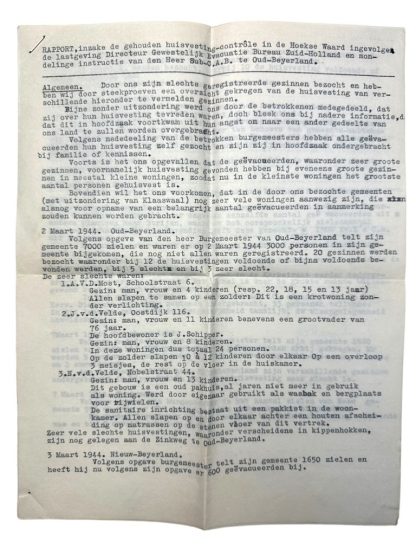 Original WWII Dutch documents regarding evacuations in S'Gravendeel and Oud-Beijerland