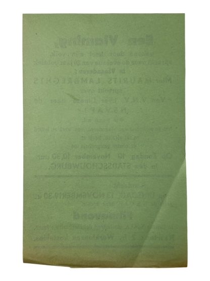 Originele WWII Vlaamse NSVAP flyer