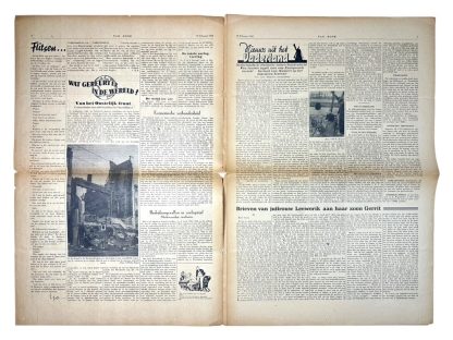 Original WWII Dutch newspaper ‘Van Honk’ Dutch workers in Germany – February 22, 1943