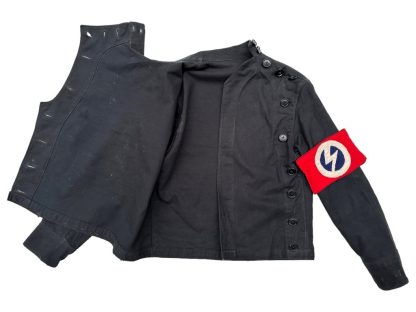Original 1930s British Union of Fascists tunic with belt, armband and pin