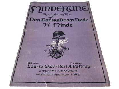 Original WWII Danish DNSAP 'Minderune' sheet music