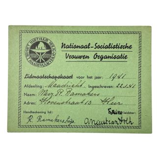 Original WWII Dutch NSVO collaboration membership card (Maastricht)