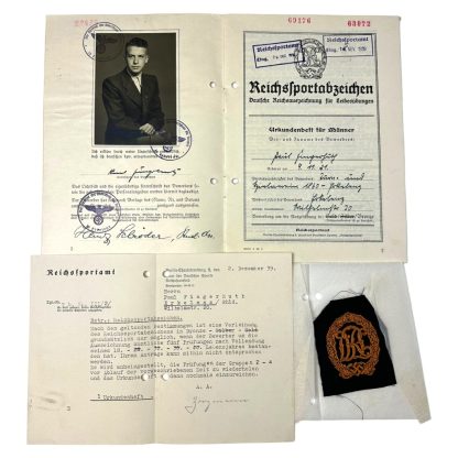 Original WWII German Reichssportabzeichen in bronze with booklet
