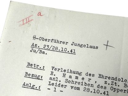 Original WWII German SS letter from SS-Oberführer Jungclaus (hand signed) to NSB leader Anton Mussert