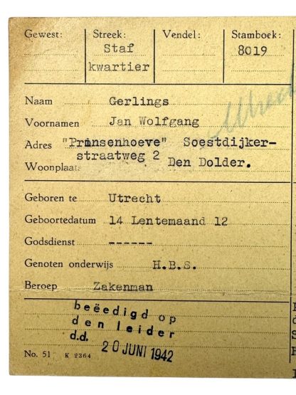 Original WWII Dutch Jeugdstorm/NSB grouping belonging to high-ranking J.W. Gerlings
