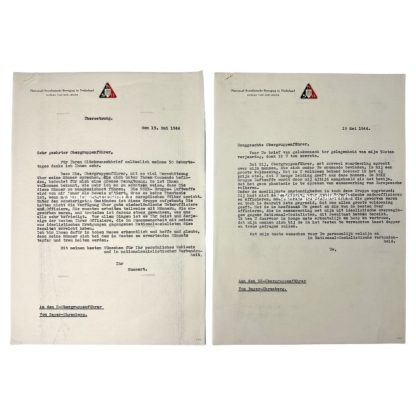 Original WWII Dutch NSB letters from Anton Mussert to SS-Obergruppenführer Von Bayer-Ehrenberg