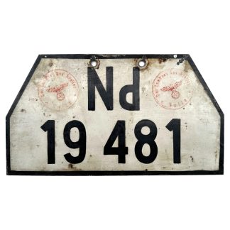 Original WWII German WH car license plate