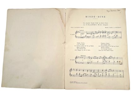 Original WWII Danish DNSAP 'Minderune' sheet music