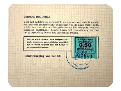 Original WWII Dutch NSB membership card - Amsterdam