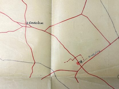 Original WWII US army minefield map of Oedelem in Belgium
