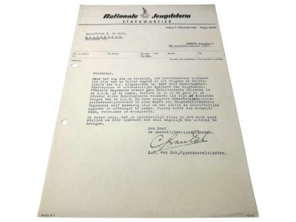 Original WWII Dutch Nationale Jeugdstorm letter signed by Lien van Eck
