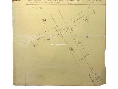 Original WWII German 'Battle of the Bulge' minefield map of the area of Houffalize & Deiffelt