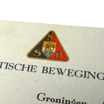 Original WWII Dutch NSB letter regarding the photo album Generalkommissar Hauptdienstleiter Schmidt