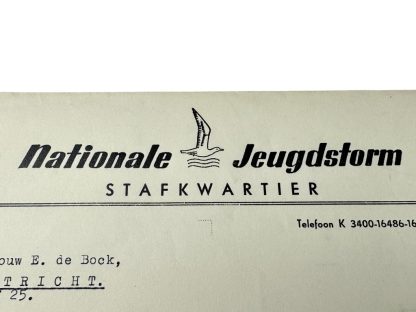 Original WWII Dutch Nationale Jeugdstorm letter signed by Lien van Eck