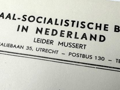 Original WWII Dutch NSB signed letter from Müller-Lehning to Anton Mussert