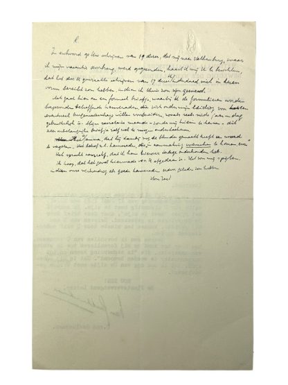 Original WWII Dutch NSB hand signed letter from Cornelis van Geelkerken