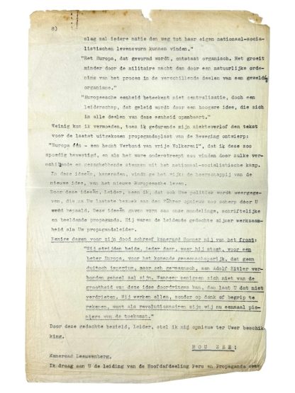 Original WWII Dutch NSB speech of Ernst Voorhoeve - Berg en Dal near Nijmegen