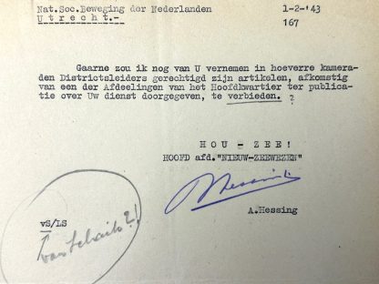 Original WWII Dutch 'Nieuw-Zeewezen' signed document