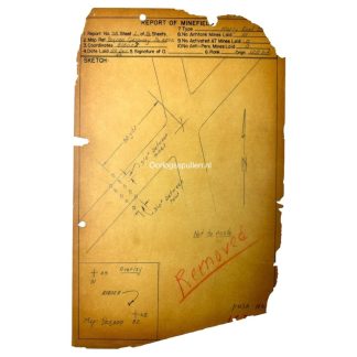 Original WWII US Battle of the Bulge antitank minefield sketch/map area of Baugnez