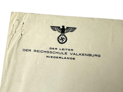Original WWII Germaansche SS letter with autograph from Reichsschule Valkenburg educational director Ernst Debusmann