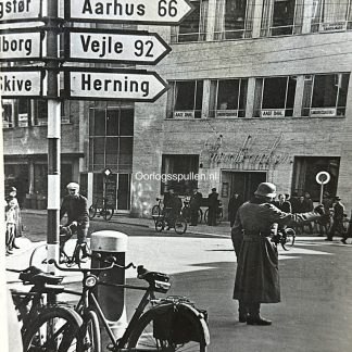 Original WWII German large size photo - German troops in Denmark