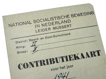 Original WWII Dutch NSB in Germany contribution card