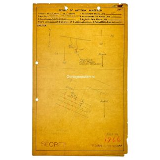 Original WWII US Battle of the Bulge antitank minefield sketch/map area of Oberweywertz