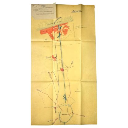 Original WWII US army minefield map of Brugge in Belgium