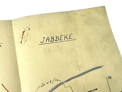 Original WWII US army minefield map of Jabbeke in Belgium