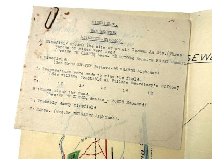 Original WWII US army minefield map of Lissewege in Belgium