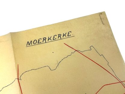 Original WWII US army minefield map of Moerkerke in Belgium