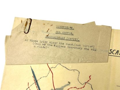 Original WWII US army minefield map of Ramskapelle in Belgium