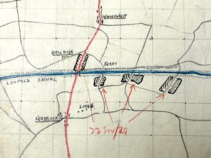 Original WWII US army minefield map of Watervliet in Belgium