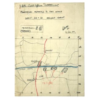 Original WWII US army minefield map of Watervliet in Belgium