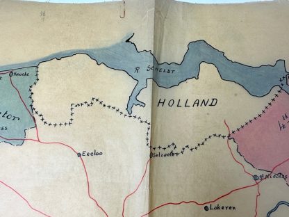 Original WWII US army minefield map of West-Vlaanderen in Belgium