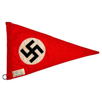 Original WWII German NSDAP pennant in mint condition with RZM label