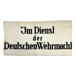 Original WWII German 'Im Dienst der Deutsche Wehrmacht' armband