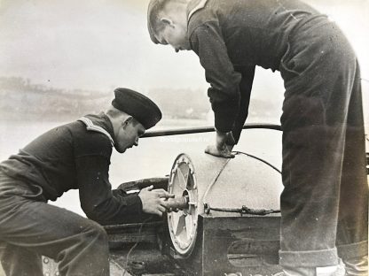 Original WWII German large size photo - Kriegsmarine depth charges