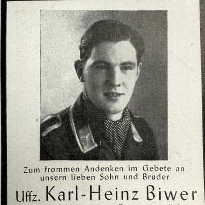 Original WWII German Luftwaffe death card - Crashed in North Africa Sterbebild der deutschen Luftwaffe - Abgestürzt in Nordafrika