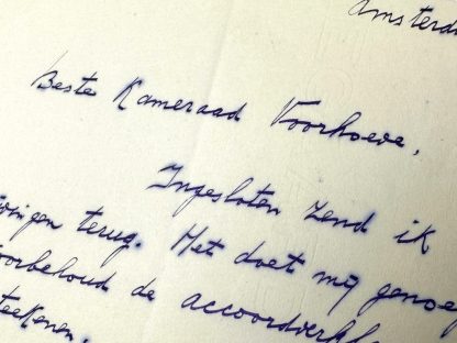 Original WWII Dutch NSB personal letter from Cornelis van Geelkerken to Ernst Voorhoeve