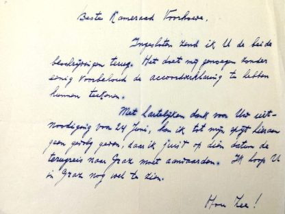 Original WWII Dutch NSB personal letter from Cornelis van Geelkerken to Ernst Voorhoeve