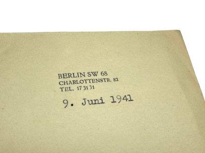 Original WWII German NSDAP letter from Dr. Max Freiherr du Prell to Hauptmann Bruns in Den Haag