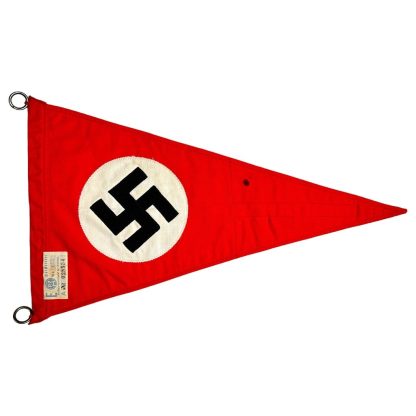 Original WWII German NSDAP pennant in mint condition with RZM label